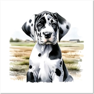 Watercolor Great Dane Puppies - Cute Puppy Posters and Art